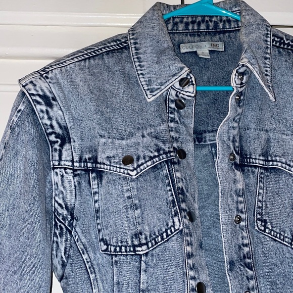 NY SALE 💓 CULPOS X INC Jean Jacket, in Acid Wash, Created for Macy's, Size M - Picture 6 of 9
